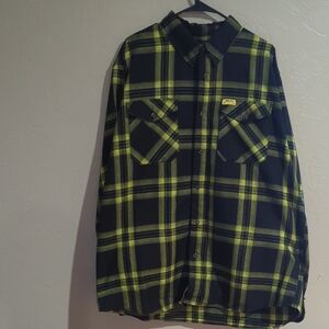 DIXXON Black and Yellow Plaid Casual Button Down Shirt